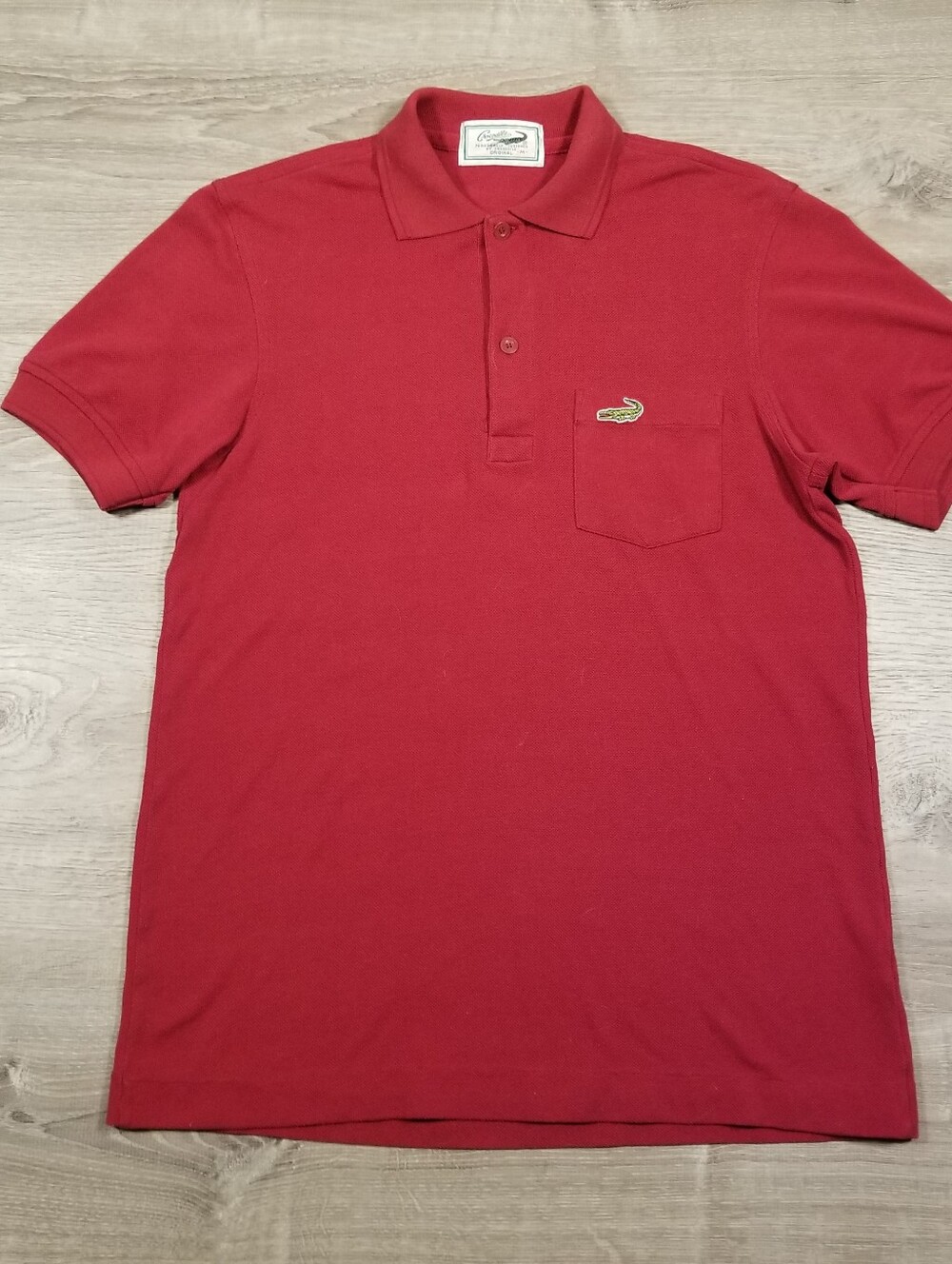 Vintage 90s Crocodile International Polo Shirt Red Mens Medium Lacoste Preppy